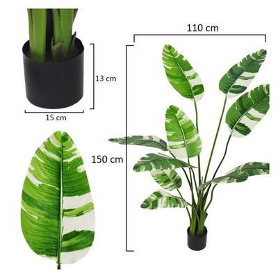 Artificial Banana Tree 1.5 Meters High Fake Plant with Plastic Pot - Image 4