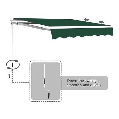 Outdoor Sun Shade Door Canopy Shelter Foldable Awning with Manual Crank Handle - Image 4