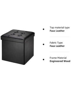 Alternative view of XiuWoo Multifunctional Foldable Leather Cube Storage Organizer, Foot Rest, Lid Stool Seat Chair, Folding Storage Ottoman Storage Ches Box, Bench, Chest with Thickening Square Seat Padded