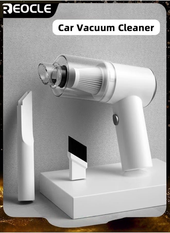 REOCLE Mini Vacuum Cleaner for Car Keyboard Vacuum Cleaner Wireless Handheld Car Vacuum with Brushless Motor 6000PA High Power and Type C Portable Vacuum Cleaner for Car Cleaning