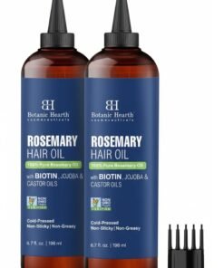 Botanic Hearth Pack of 2 - 100% Pure Rosemary Oil 198 ml For Hair Growth Infused With Biotin Hair Strenghtening Treatment Nourishing & Volumizing With Jojoba Oil & Castor Oil