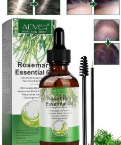 ALIVER 60 ml Rosemary Essential Oil  for Hair Growth Pure Organic Rosemary Oil for Dry Damaged Hair and Growth Hair Scalp Oil  Pure and Natural Premium Quality Oil Hair Loss Treatment Oil for Men and Women