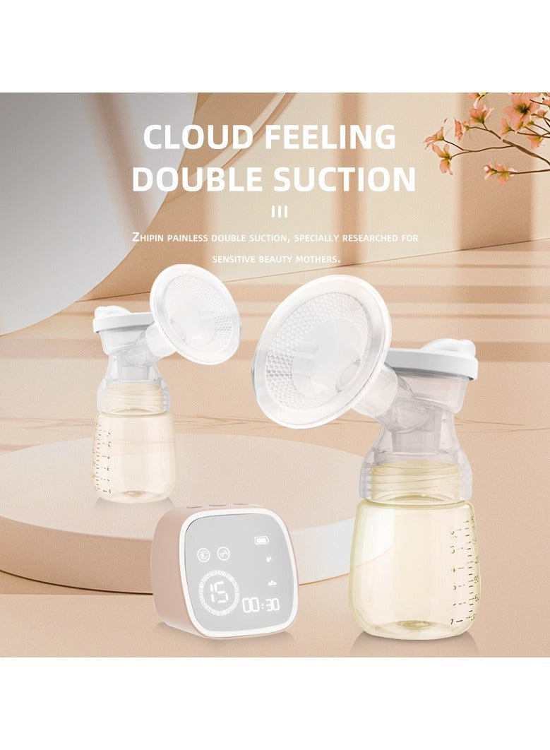 Be a better mom Wearable Double Electric Breast Pump with Lactation Function - Digital Display with Hands-Free and Lightweight Level 15 Pump, 180ml*2 Pcs Capacity, 2500mAh Battery, 3 Modes, and 9 Gears 53x35x57.2mm