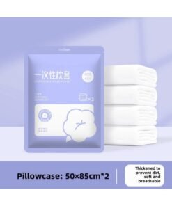 Disposable Bed Cover Four-piece Set Travel Hotel Homestay Full Set Of Supplies Bedspread Disposable Bed Sheet Three Four-piece Set-Color:Disposable Pillowcases [52*82cm*2 Pieces]