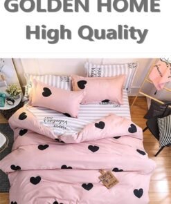 GOLDEN HOME Printed Duvet Set, King /Queen/Single Size - 6-Pcs Bed Set, Microfiber Fabric - 1 Duvet Cover, 1 Fitted Sheet, 4 Pillowcases (Filler Not Included)