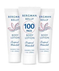 BERGMAN KELLY - Travel Size Lotion - 1 fl oz, 100 PK, Tropical Waterfall - Delight Your Guests w/Invigorating & Refreshing Body Lotion - Quality Mini & Small Size Guest Hotel Toiletries in Bulk