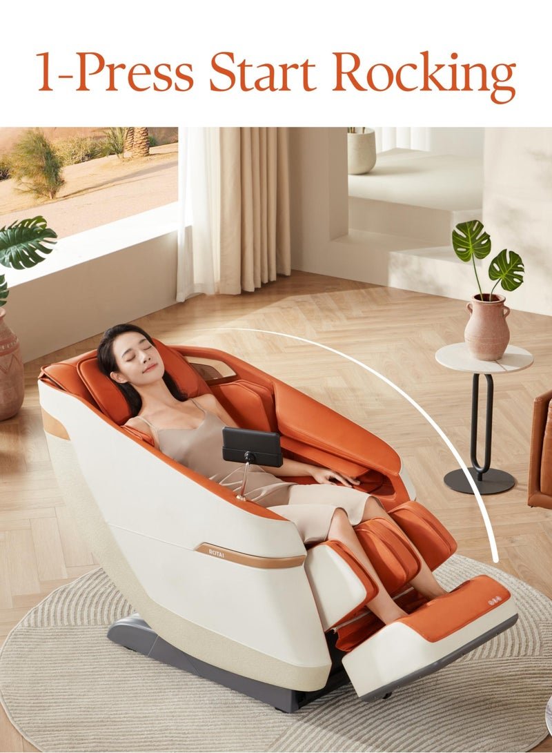 Rotai Jimny Massage Chair 10-Year Warranty | 8D SL Track Full Body Massage Chair | Zero Gravity Recline | Heat Therapy | Airbags & Foot Rollers | Voice & Bluetooth Control