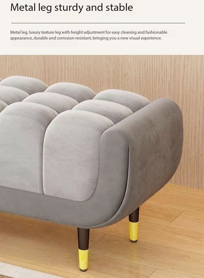 C&C Home Multifunction Light Luxury Bedroom Bed Stool European Style Ottomans Simple Nordic Home Comfortable Sofa Bench Living Room Clothing Store Cloakroom Sofa Stool 120x40x40 cm - Image 2