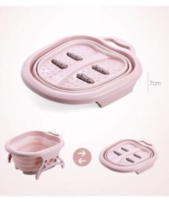 Kimaya Collapsible Foot Spa Large Foot Soak Bath Tub with Massaging Rollers, Spa Basin for Soaking Tired & Sore Feet, Pink
