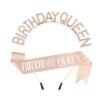 Birthday Queen Sash and Rhinestone Headband Set, Birthday Party Decor Favor Gift
