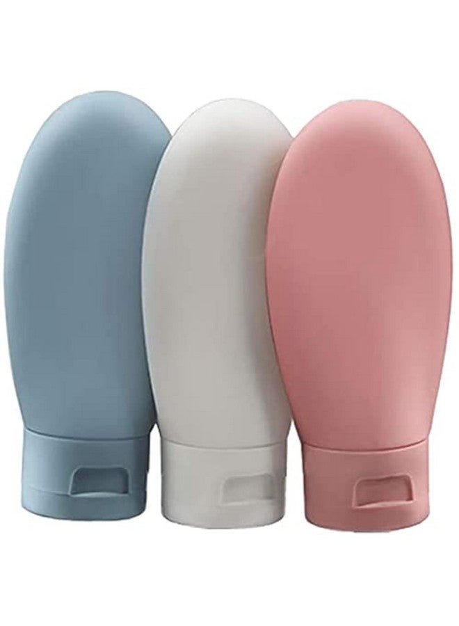 brinicle 3 Pcs Travel Bottles Set, 60ML Travel Bottles & Containers, Small Mini Leak Proof Empty Plastic Squeeze Bottles for Travel Toiletries, Shampoo and Conditioner with Storage Bag (Multicolor)
