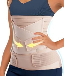 Polish'D 3 in 1 Postpartum Belly Band Post C Section Support Recovery Wrap Postparto Abdominal Binder Girdles for After Giving Birth (One Size Fits all, Z-Beige)