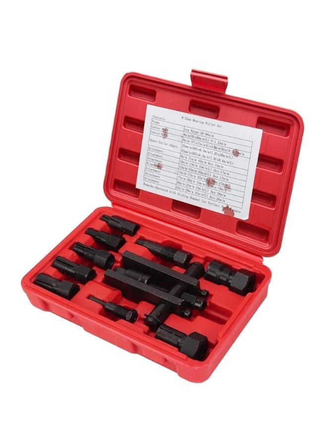 10PCS Motorcycle Blind Hole Bearing Puller Tool Kits with Instructions, 8-25MM Motorcycle Wheel Inner Bearing Removal Puller Tool Set, Bearing Separator Puller Set with Box