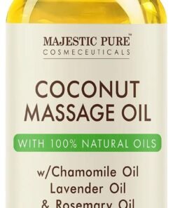 Majestic Pure Coconut Massage Oil - 236 ml | Ultra-Glide Formula with Soothing Aroma | Natural Oils for Massage Therapy & Pain Relief | Suitable for All Skin Types - Men & Women