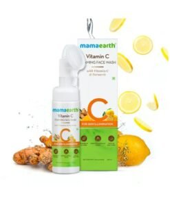 Mamaearth Vitamin C Face Wash with Foaming Silicone Cleanser Brush Powered by Vitamin C and Turmeric 150 ml