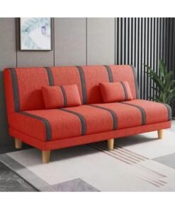 Ripple FURNITURE UAE Homes Convertible Fabric Sofa, Solid Color, 3 Seater with 2 Pillows (Red)
