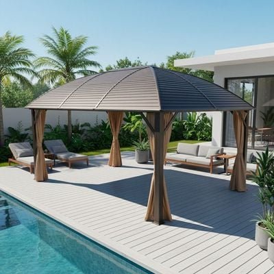 Montero Gazebo-Brown-3.6x5 M-With 1-Year Warranty - Image 2