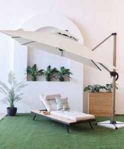 Alternative view of New Almira Umbrella with Cross Base - Beige - 3x3 M - With 1-Year Warranty