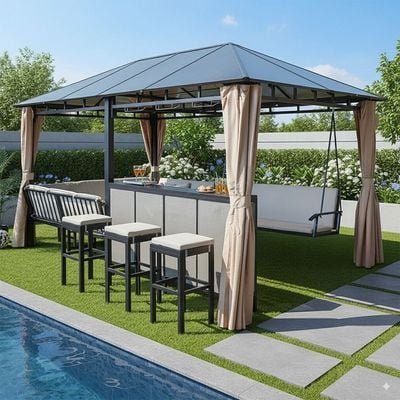 Romero All-in-one Gazebo-Brown - Image 2