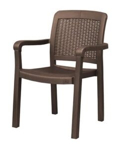 Alya Stackable Plastic Chair-Dark Brown