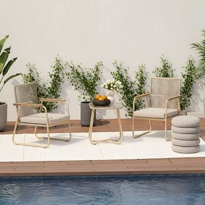 Aliza 1 + 2-Seater Balcony Set-Beige - Image 2