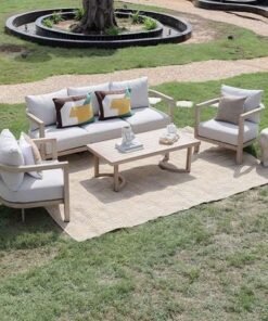 Alternative view of Pedro 5-Seater Sofa Set-Natural Wood/Beige-With 2-Year Warranty