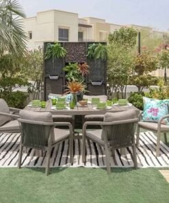 Alternative view of Manchester Hills 1 + 6-Seater Dining Set - Grey - With 3-Year Warranty