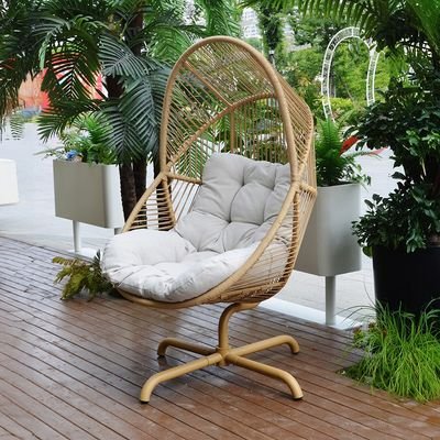 Evelyn Outdoor Swivel Chair-Grey/Brown - Image 2