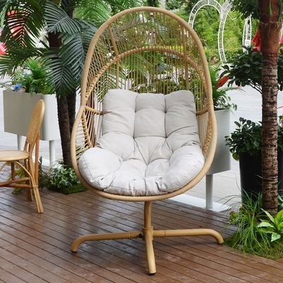 Evelyn Outdoor Swivel Chair-Grey/Brown - Image 3