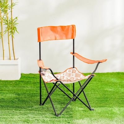 Folding Picnic Chair-Orange/White-54x54x92 cm - Image 2