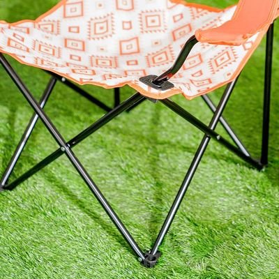 Folding Picnic Chair-Orange/White-54x54x92 cm - Image 4