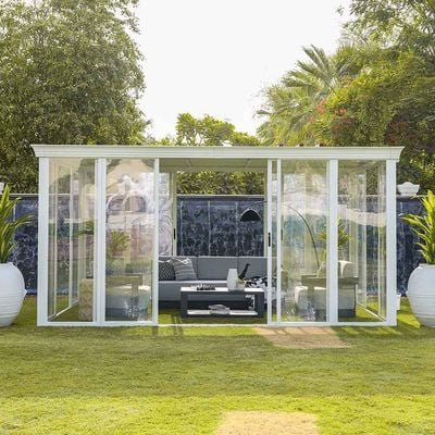 Eden House Gazebo with Light-White/Transparent-3.7x5.5x2.5 M-With 2-Year Warranty-By Ziantti - Image 2