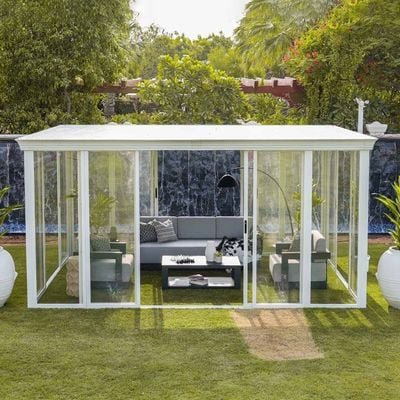 Eden House Gazebo with Light-White/Transparent-3.7x5.5x2.5 M-With 2-Year Warranty-By Ziantti - Image 5