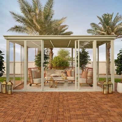 Eden House Gazebo with Light-White/Transparent-3.7x5.5x2.5 M-With 2-Year Warranty-By Ziantti - Image 3