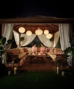 Royal Wooden Gazebo-Brown-4.4x4.4x3.4 M-AIDH60100 - Image 3