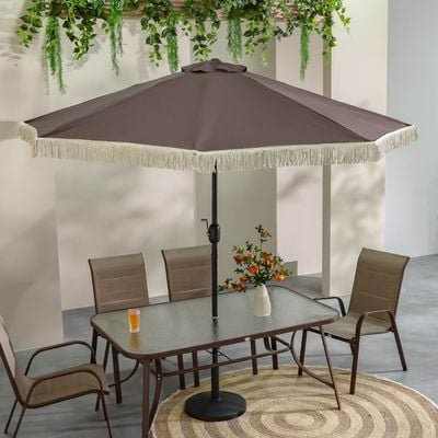 Oasis Umbrella with Tassel without Base-Coffee-2.7m-With 6-Month Warranty - Image 4
