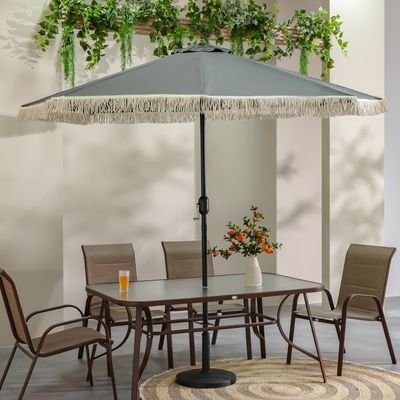 Oasis Umbrella with Tassel without Base-Grey-2.7m-With 6-Month Warranty - Image 2