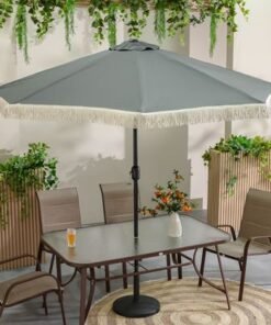 Oasis Umbrella with Tassel without Base-Grey-2.7m-With 6-Month Warranty - Image 3