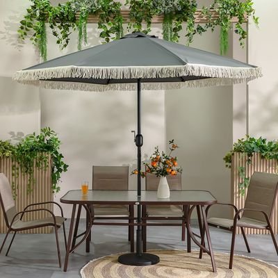 Oasis Umbrella with Tassel without Base-Grey-2.7m-With 6-Month Warranty - Image 4