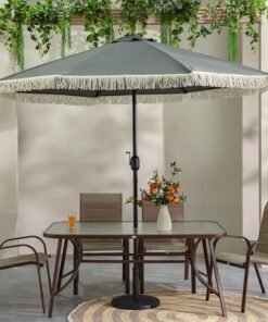 Oasis Umbrella with Tassel without Base-Grey-2.7m-With 6-Month Warranty - Image 5