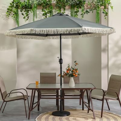 Oasis Umbrella with Tassel without Base-Grey-2.7m-With 6-Month Warranty - Image 5