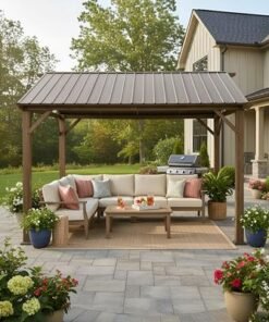 Austin Steel Gazebo-Brown-3x3 M-With 1-Year Warranty - Image 4