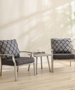 Alternative view of Passion 1 + 2-Seater Balcony Set-White/Grey-With 1-Year Warranty