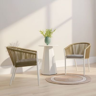 Cairo 1 + 2-Seater Balcony Set-White/Yellow-With 1-Year Warranty - Image 2