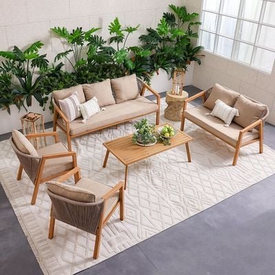 Snowe 7-Seater Sofa Set with Coffee Table-Beige-With 1-Year Warranty - Image 5