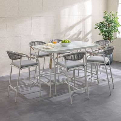 Nexa 1 + 6-Seater Bar Set-White/Light Grey-With 1-Year Warranty - Image 3