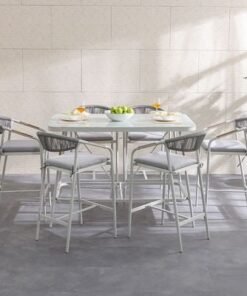 Nexa 1 + 6-Seater Bar Set-White/Light Grey-With 1-Year Warranty