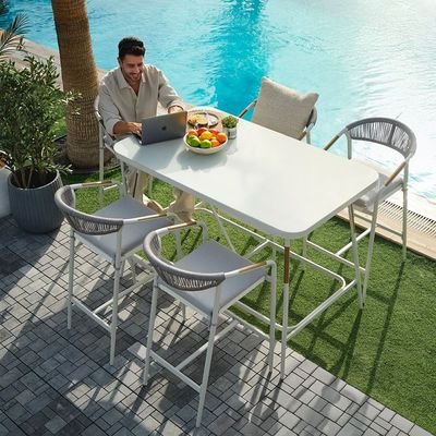 Nexa 1 + 6-Seater Bar Set-White/Light Grey-With 1-Year Warranty - Image 4