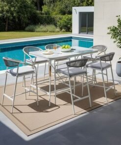 Alternative view of Nexa 1 + 6-Seater Bar Set-White/Light Grey-With 1-Year Warranty