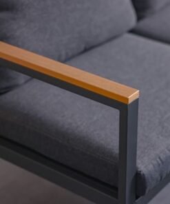 Ethen 7 Seater Sofa Set- Dark Grey/Black-With 1-Year Warranty
